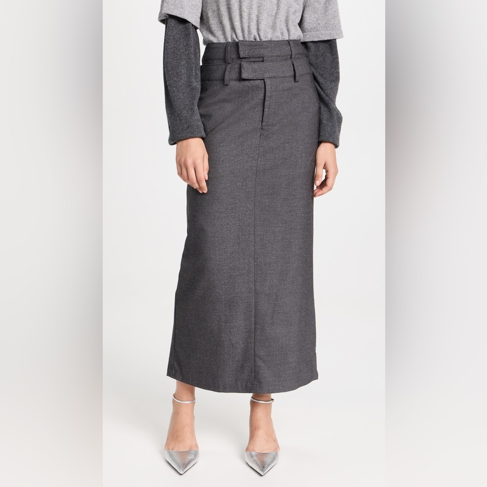 Moon River Charcoal Pencil Skirt